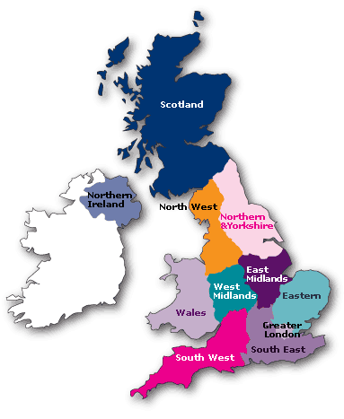 Karta över Storbritannien