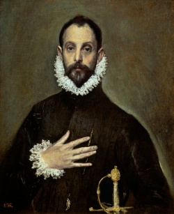 Målat porträtt av spansk adelsman av El Greco